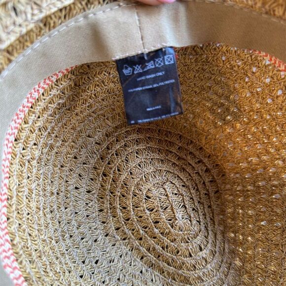 Unisex Summer Beach Fedora Hat Straw Wide Brim Two-Tone Weave Casual Multicolor - Picture 10 of 11